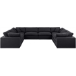 Meridian Furniture Comfy Black Linen Textured Fabric 8-Pc. Modular Sectional