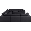 Meridian Furniture Comfy Black Linen Textured Fabric 8-Pc. Modular Sectional