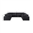 Meridian Furniture Comfy Black Linen Textured Fabric 8-Pc. Modular Sectional