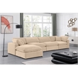 Meridian Furniture Comfy Beige Velvet 5-Pc. Modular Sectional