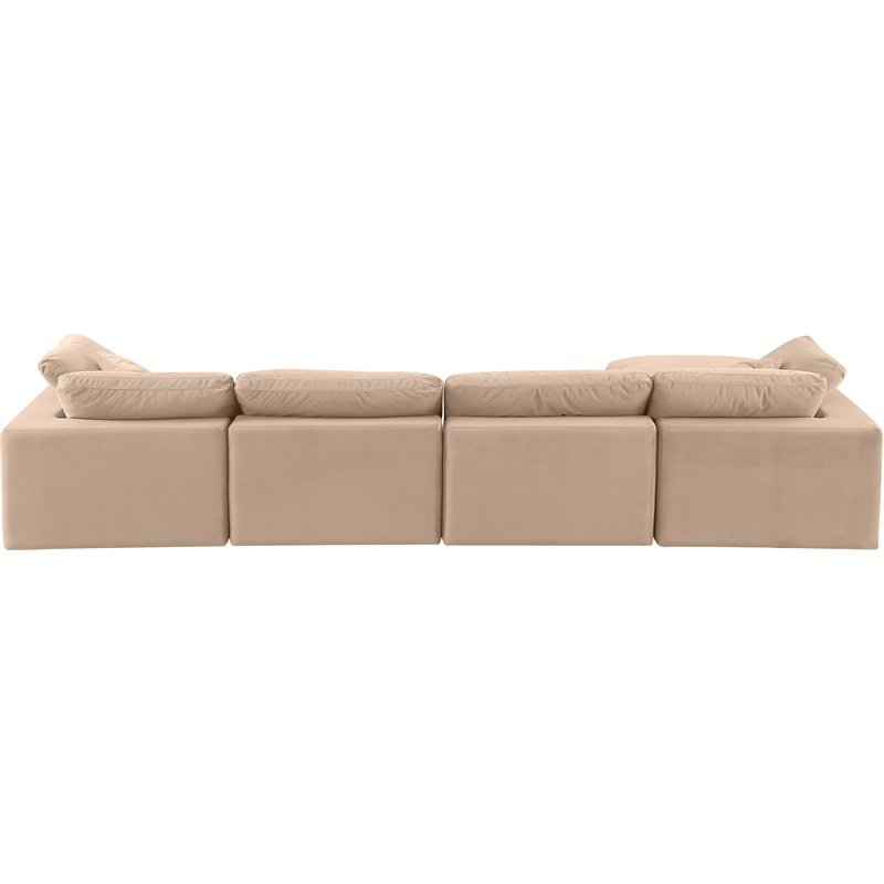 Meridian Furniture Comfy Beige Velvet 5-Pc. Modular Sectional
