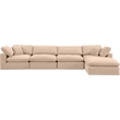 Meridian Furniture Comfy Beige Velvet 5-Pc. Modular Sectional