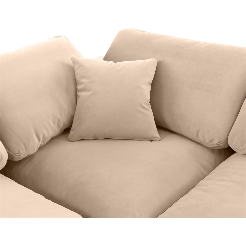 Meridian Furniture Comfy Beige Velvet 6-Pc. Modular Sectional