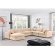 Meridian Furniture Comfy Beige Velvet 7-Pc. Modular Sectional