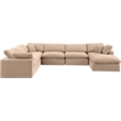 Meridian Furniture Comfy Beige Velvet 7-Pc. Modular Sectional