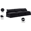 Meridian Furniture Comfy Black Velvet 3-Pc. Modular Sofa