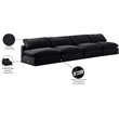 Meridian Furniture Comfy Black Velvet 4-Pc. Modular Sofa