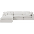 Meridian Furniture Comfy Cream Linen Textured Fabric 4-Pc. Modular Sectional