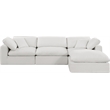 Meridian Furniture Comfy Cream Linen Textured Fabric 4-Pc. Modular Sectional