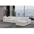 Meridian Furniture Comfy Cream Linen Textured Fabric 5-Pc. Modular Sectional