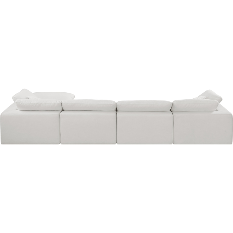 Meridian Furniture Comfy Cream Linen Textured Fabric 5-Pc. Modular Sectional