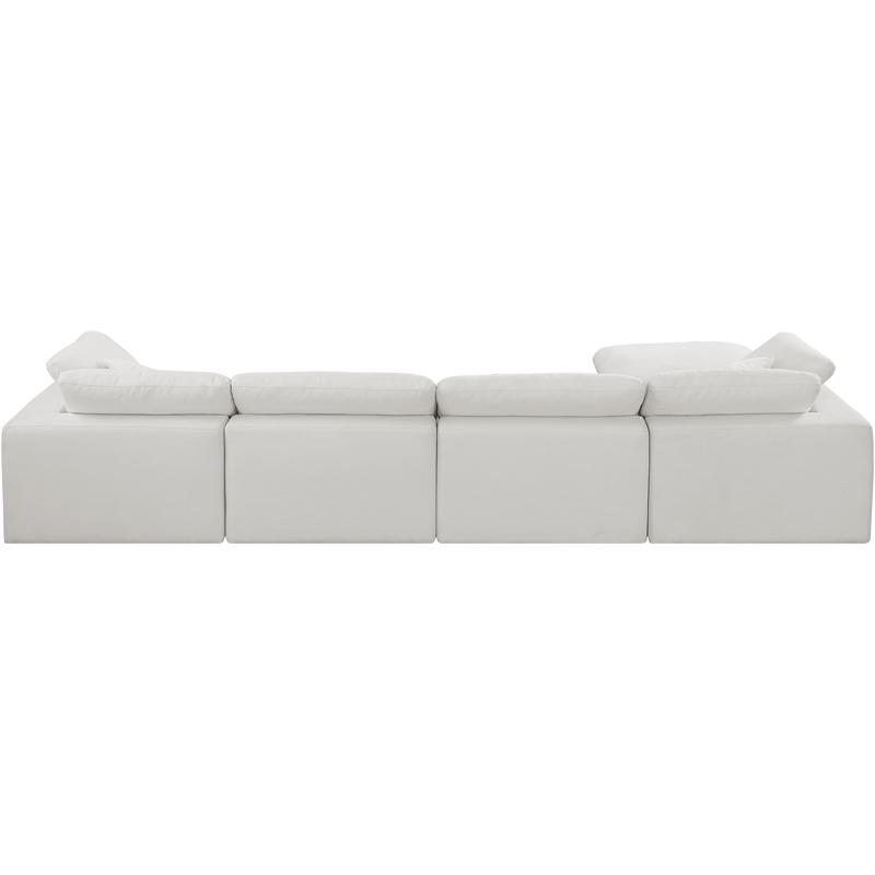 Meridian Furniture Comfy Cream Linen Textured Fabric 5-Pc. Modular Sectional