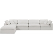 Meridian Furniture Comfy Cream Linen Textured Fabric 5-Pc. Modular Sectional