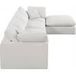 Meridian Furniture Comfy Cream Linen Textured Fabric 5-Pc. Modular Sectional