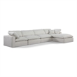 Meridian Furniture Comfy Cream Linen Textured Fabric 5-Pc. Modular Sectional