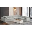 Meridian Furniture Comfy Cream Linen Textured Fabric 6-Pc. Modular Sectional