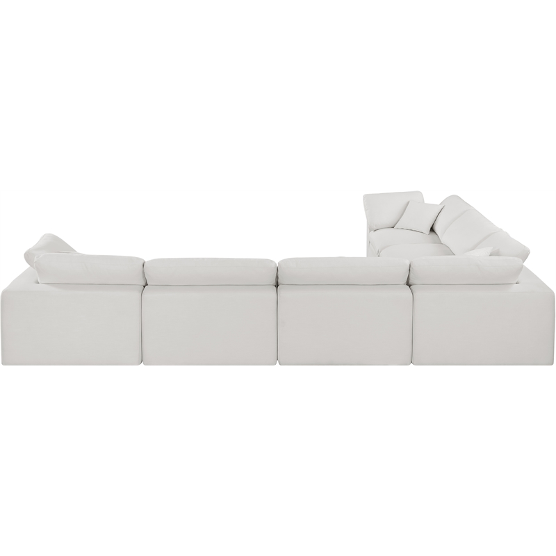 Meridian Furniture Comfy Cream Linen Textured Fabric 6-Pc. Modular Sectional