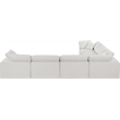 Meridian Furniture Comfy Cream Linen Textured Fabric 6-Pc. Modular Sectional