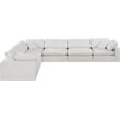Meridian Furniture Comfy Cream Linen Textured Fabric 6-Pc. Modular Sectional
