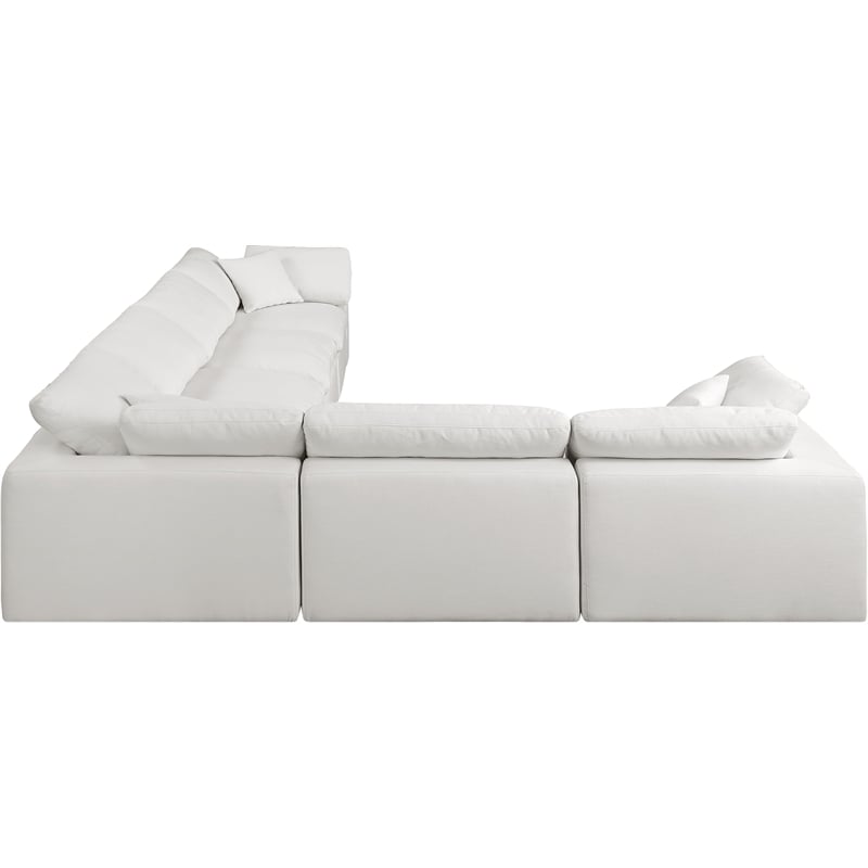 Meridian Furniture Comfy Cream Linen Textured Fabric 6-Pc. Modular Sectional