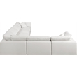 Meridian Furniture Comfy Cream Linen Textured Fabric 6-Pc. Modular Sectional
