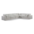 Meridian Furniture Comfy Cream Linen Textured Fabric 6-Pc. Modular Sectional
