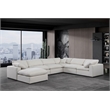 Meridian Furniture Comfy Cream Linen Textured Fabric 7-Pc. Modular Sectional