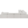 Meridian Furniture Comfy Cream Linen Textured Fabric 7-Pc. Modular Sectional
