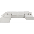 Meridian Furniture Comfy Cream Linen Textured Fabric 7-Pc. Modular Sectional