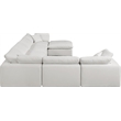 Meridian Furniture Comfy Cream Linen Textured Fabric 7-Pc. Modular Sectional