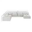 Meridian Furniture Comfy Cream Linen Textured Fabric 7-Pc. Modular Sectional