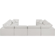 Meridian Furniture Comfy Cream Linen Textured Fabric 8-Pc. Modular Sectional
