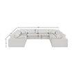 Meridian Furniture Comfy Cream Linen Textured Fabric 8-Pc. Modular Sectional