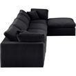 Meridian Furniture Comfy Black Velvet 5-Pc. Modular Sectional