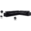 Meridian Furniture Comfy Black Velvet 6-Pc. Modular Sectional