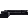 Meridian Furniture Comfy Black Velvet 6-Pc. Modular Sectional