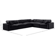 Meridian Furniture Comfy Black Velvet 6-Pc. Modular Sectional