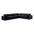 Meridian Furniture Comfy Black Velvet 6-Pc. Modular Sectional