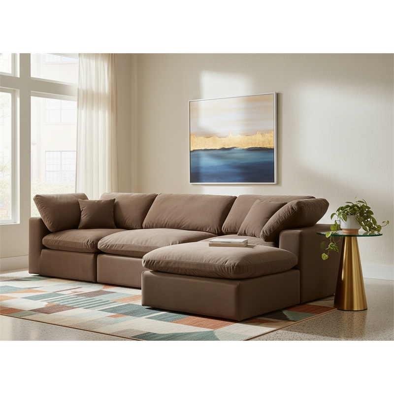 Meridian Furniture Comfy Brown Velvet 4-Pc. Modular Sectional
