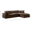 Meridian Furniture Comfy Brown Velvet 4-Pc. Modular Sectional