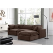 Meridian Furniture Comfy Brown Velvet 4-Pc. Modular Sectional