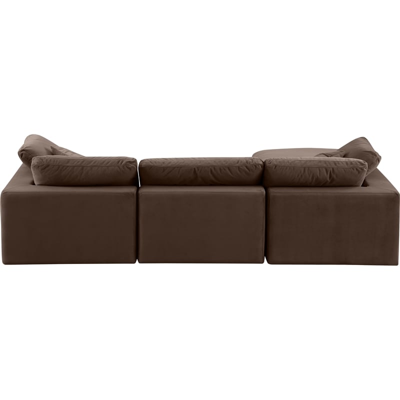 Meridian Furniture Comfy Brown Velvet 4-Pc. Modular Sectional