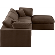 Meridian Furniture Comfy Brown Velvet 4-Pc. Modular Sectional