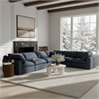 Meridian Furniture Comfy Navy Linen Textured Fabric 6-Pc. Modular Sectional
