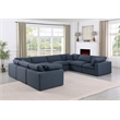 Meridian Furniture Comfy Navy Linen Textured Fabric 8-Pc. Modular Sectional