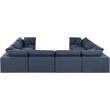 Meridian Furniture Comfy Navy Linen Textured Fabric 8-Pc. Modular Sectional
