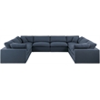 Meridian Furniture Comfy Navy Linen Textured Fabric 8-Pc. Modular Sectional