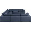 Meridian Furniture Comfy Navy Linen Textured Fabric 8-Pc. Modular Sectional