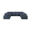 Meridian Furniture Comfy Navy Linen Textured Fabric 8-Pc. Modular Sectional