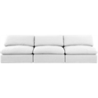 Meridian Furniture Comfy White Linen Textured Fabric 3-Pc. Modular Sofa